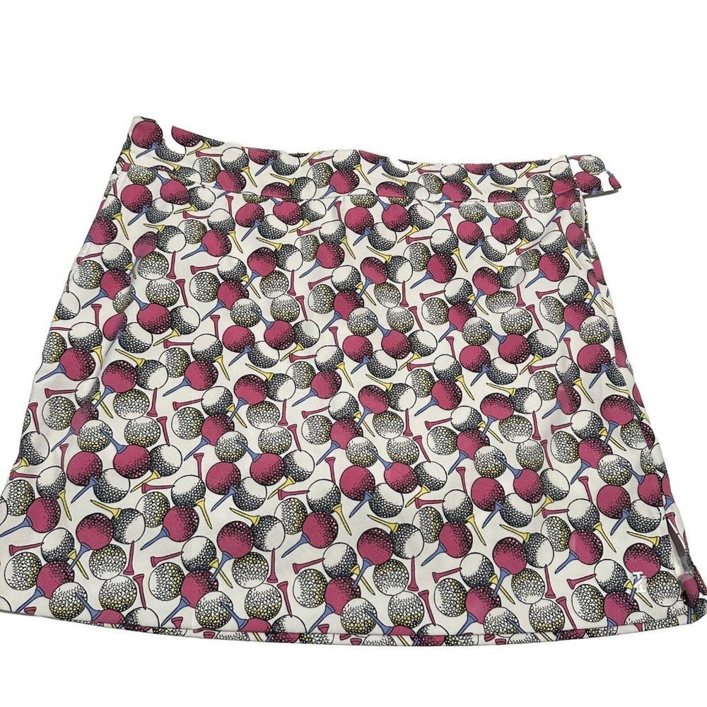 IZOD Ladies sz 10 Tennis Golf Pickleball skort stretch Zipper Golf Balls